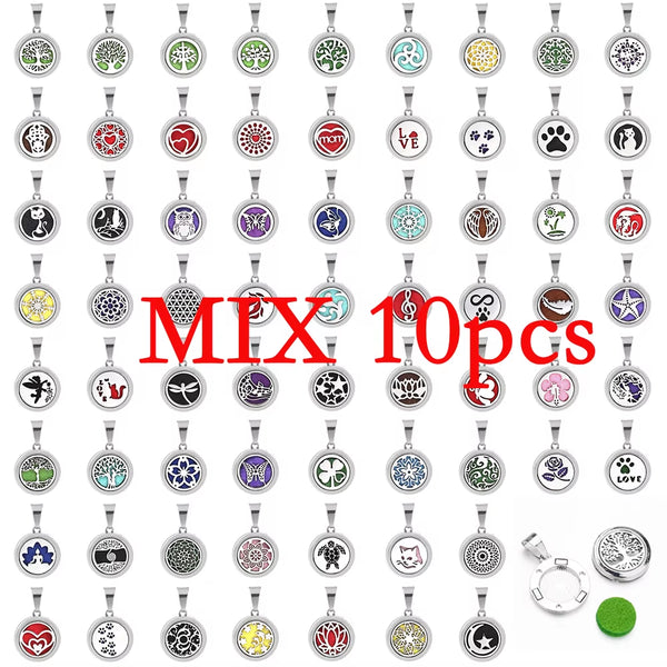 New Aromatherapy Pendant Small Essential Oil Diffuser Necklace Tree of Life Open Locket Pendant Perfume Necklace