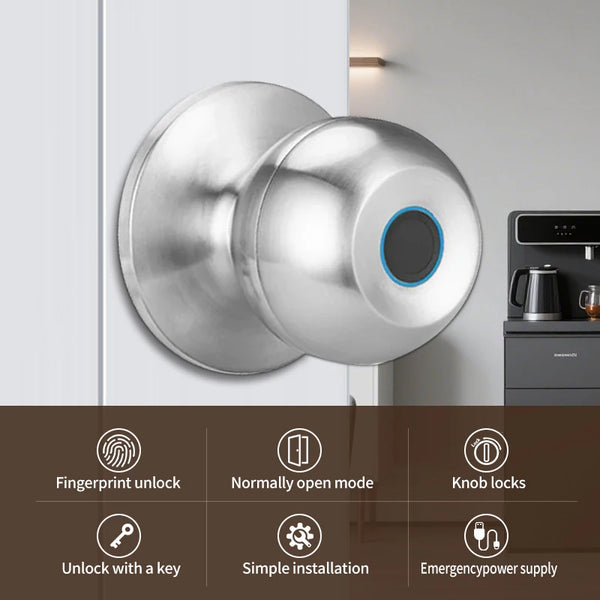 with Tuya Biometric Fingerprint Smart Door Lock Electronic Lock Keyless Security Door Entry Home House Apartment Indoor