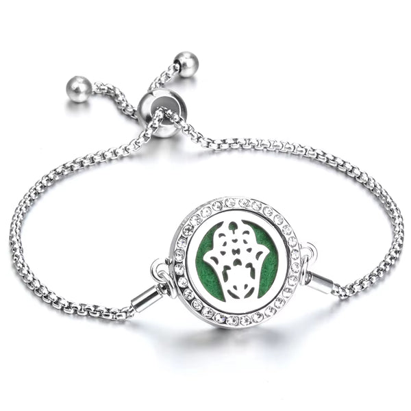 Aromatherapy Bracelet Jewelry Adjustable Chain Crystal Kaleidoscope Lotus Flower Aroma Perfume Essential Oil Diffuser Bracelets