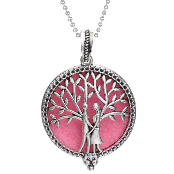 Aromatherapy Necklace Tree of Life Diffuser Jewelry Vintage Open Locket Pendant Essential Oil Perfume Aroma Diffuser Necklace