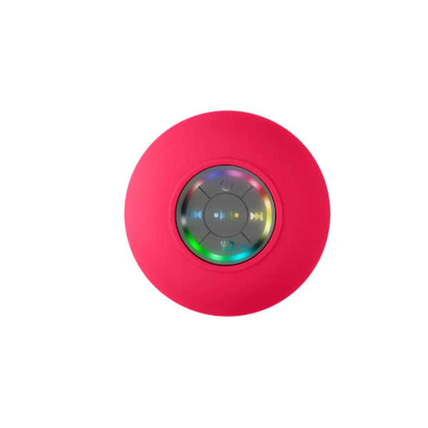 Portable Waterproof Bluetooth Shower Speaker with Suction Cup and LED Lights 3D Surround Stereo Subwoofer