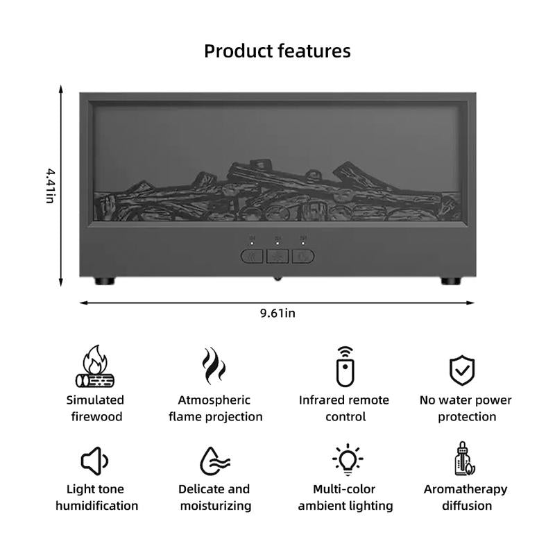 Air Humidifier & Aroma Diffuser with Essential Oil Diffuser and Aromatherapy Machine – Flame Aroma Tech + Night Light for Sinus Relief, Dry Skin, Relaxation & Air Purifier Home Fragrance Home Humidifiers Diffuser Addict