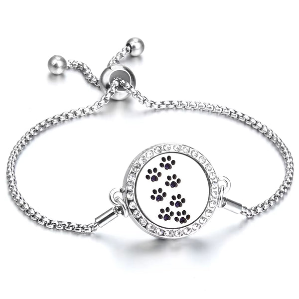 Aromatherapy Bracelet Jewelry Adjustable Chain Crystal Kaleidoscope Lotus Flower Aroma Perfume Essential Oil Diffuser Bracelets