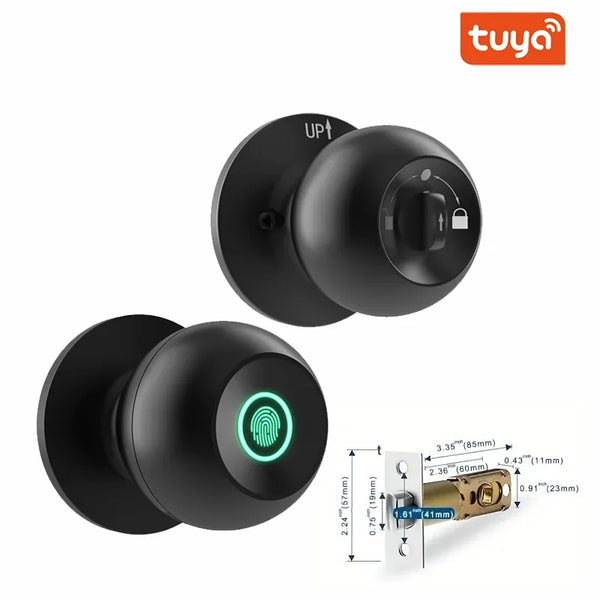 with Tuya Biometric Fingerprint Smart Door Lock Electronic Lock Keyless Security Door Entry Home House Apartment Indoor